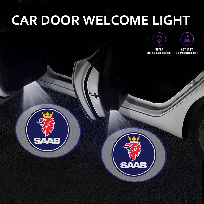 

LED Car Door Emblem Light Welcome Lamp Wireless Laser Projector For SAAB 9-3 9000 900 600 9-X 97X Turbo X Monster 9-2X 9-4X 9-5