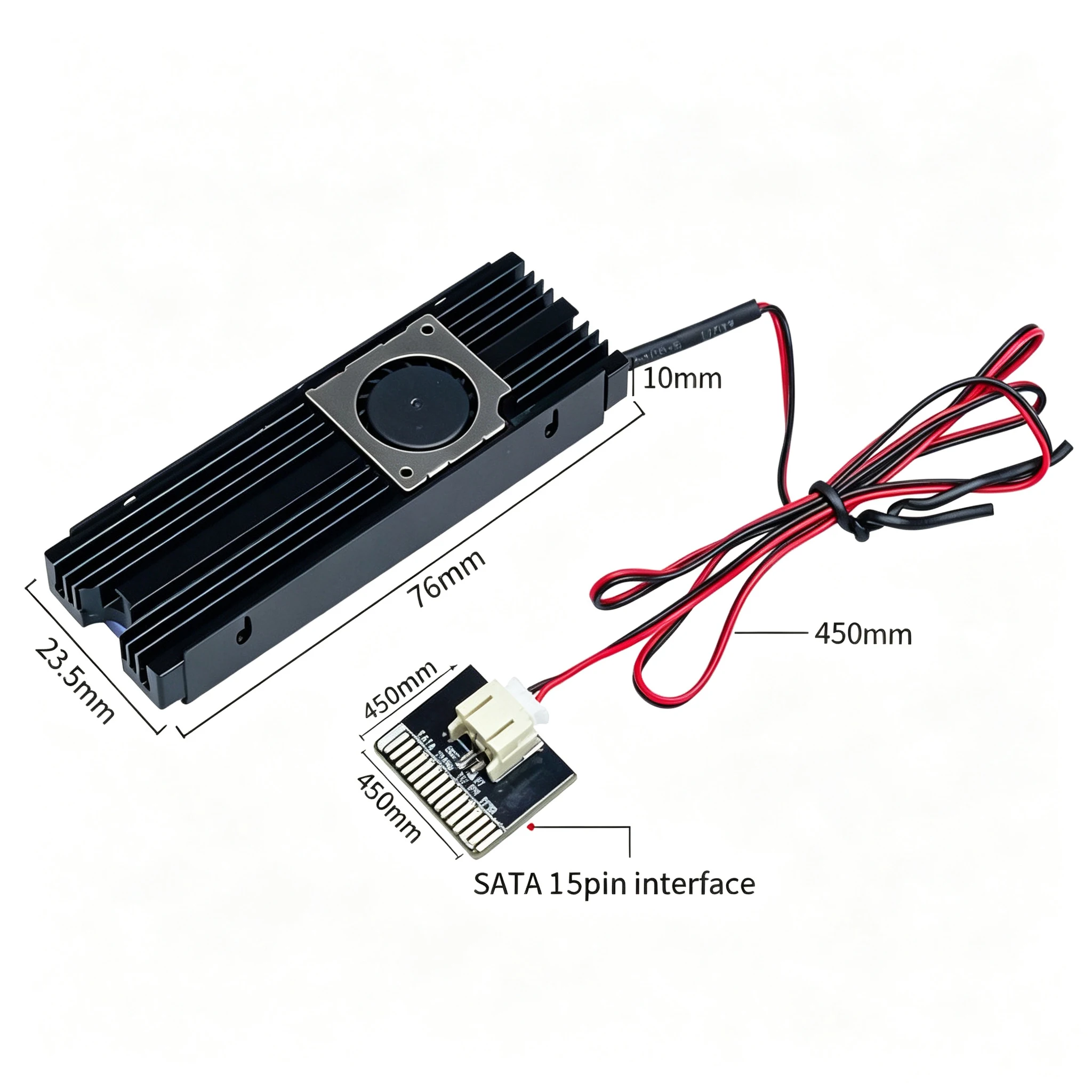 M.2 2280 SSD Heatsink With Turbo Fan Aluminum Cooling Base Thermal Pad For NVMe SATA M2 2280 SSD Hard Disk