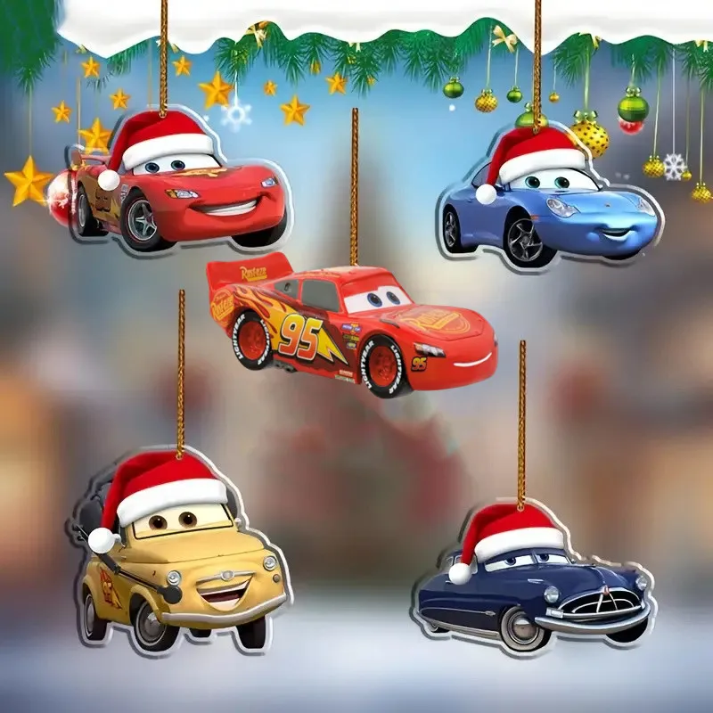 Anime Disney Pixar Cars Dolls Pendant Flat Car Interior Decoration Kids Toys Cartoon Cars Stitch Figures Christmas Gifts