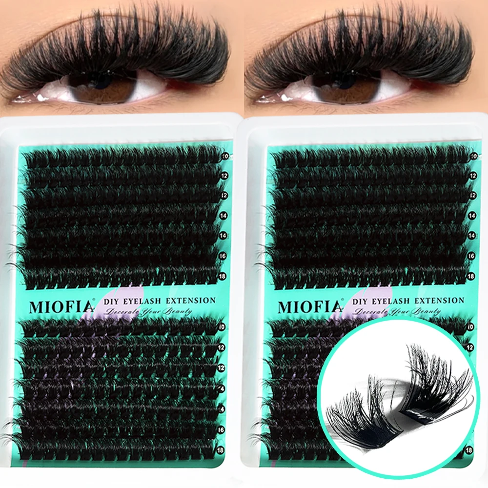 

MIOFIA Thick Fluffy Lashes Clusters 150D 100D 80D 50D Natural Lash Clusters 3D Faux Mink Lashes DIY Eyelash Extension Makeup