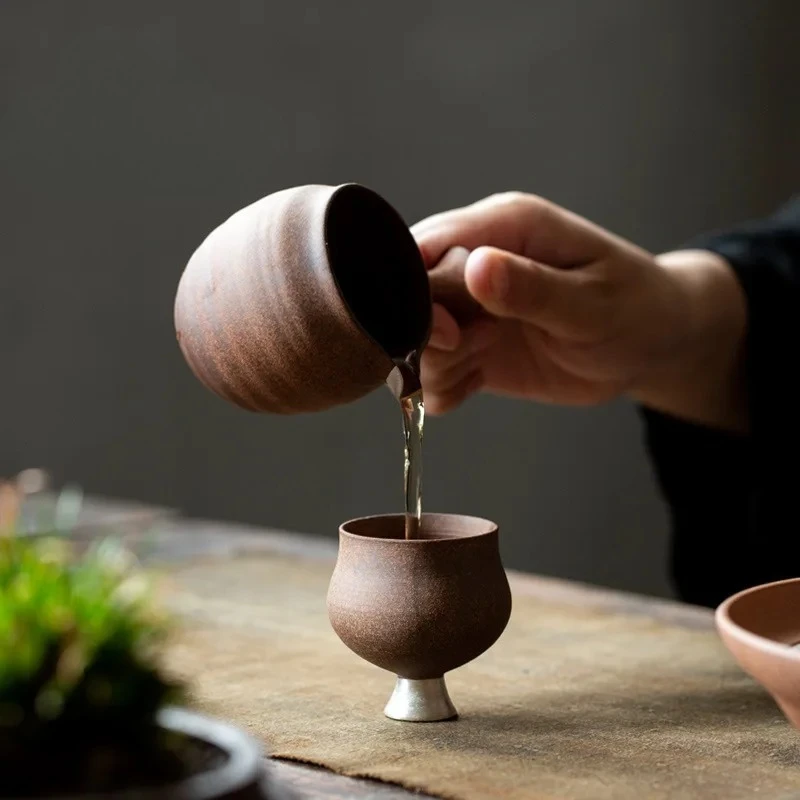 150ml Japanese Style Rough Pottery Fair Cup Simple Luxurious Creative Ceramic Tea Pitcher  Cha Hai Justice Cup Kung Fu Kung Fu
