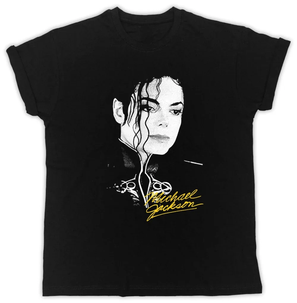 

Rare Vintage Michael Jackson Autographed Portrait T-Shirt 100% Cotton O-Neck Summer Short Sleeve Casual Mens T-shirt Size S-3XL
