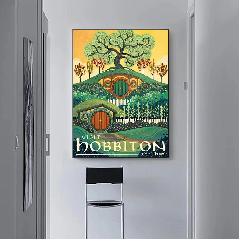 Poster Canvas Painting Vintage Film Mordor Castle Lord Magic Wall Kid Bed Room Home Decor Picture Abstract Ring Art Retro Travel
