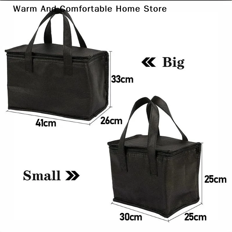 【W】Large Insulated Delivery Bag Food Aluminum Foil Cooler Bag Foldable Portable Catering Food Bag Thermal Food Delivery Bag view 6