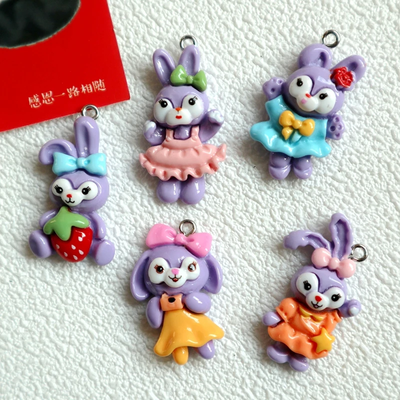 

10PCS Cartoon Character Resin Pendant Cute StellaLou Fashion Shiny Dangle DIY Necklace Bracelet Earring Keychain Accessories