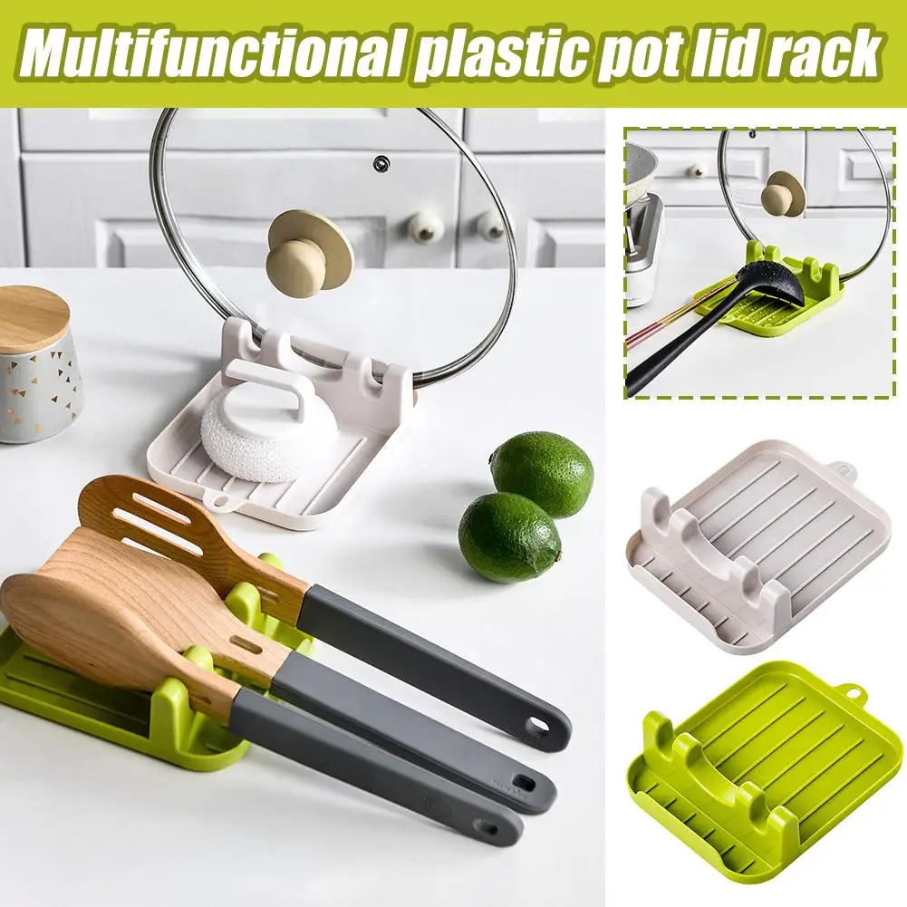 

Pan Lid Holder Supports Spoons Pot Cover Rests Spatula Stand For Kitchen Convenience Utensils Tools Accessories Organizer T1P5