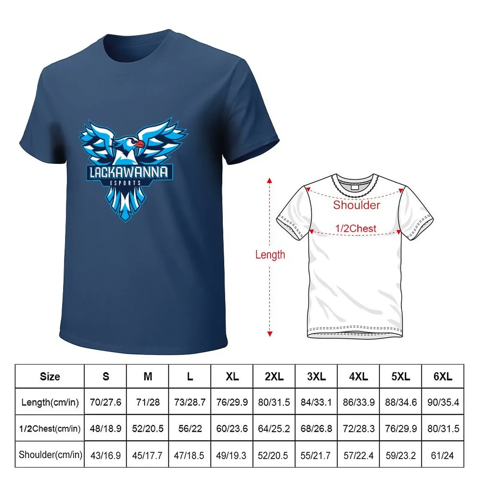 Lackawanna College e-Sports Double Wing Falcon T-Shirt aesthetic clothes tops mens cotton t shirts