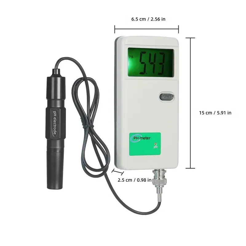 High Precision Digital pH Meter Backlight Display Water Quality Tester for Laboratory Drinking Water Hydroponics Aquarium