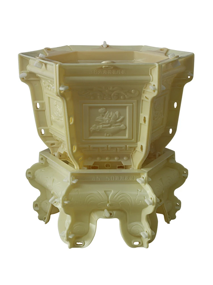 

Thickened cement flower pot tray mold pot foot bonsai base model plastic hexagonal round chassis homemade