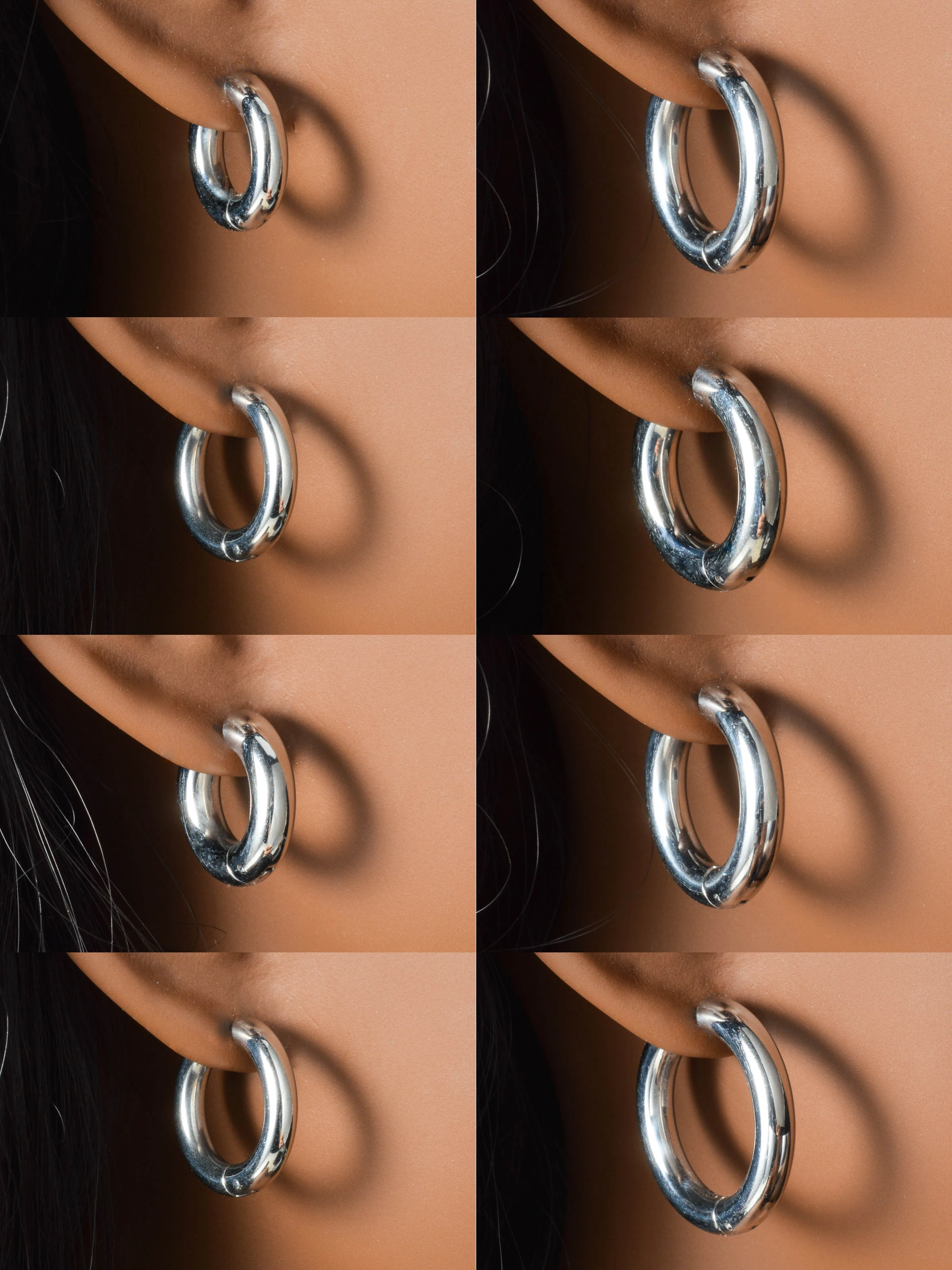 Small Hoop Earrings Stainless Steel Circle Round Huggie Hoop Earrings for Women Men Ear Ring Ear Bone Buckle Jewelry Gift