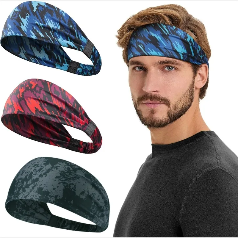 

3 шт. спортивная повязка на голову, противоскользящая эластичная впитывающая повязка на голову, подходит для бега, езды на велосипеде, йоги, тенниса, мужская и женская повязка на голову