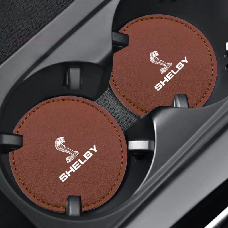 

For Ford Mustang GT GT500 GT350 Focus Mk3 Mk4 Fiesta Cobra Shelby Car Interior Coaster Water Cup Bottle Holder Anti-slip Pad Mat