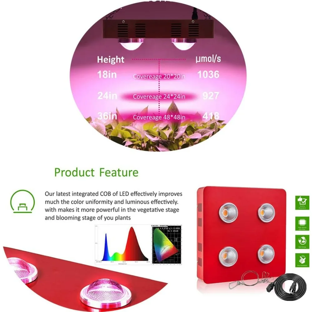 32''x32''x63'' Grow Tent Complete Kit+LED 800W Grow Light+4'' Filter Fan Ventilation Combo for Hydroponic Indoor Plant Growing