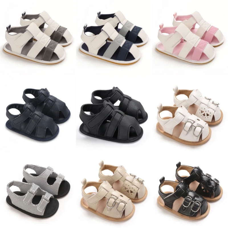 

Summer boys, comfortable and breathable casual sandals, PU soft first step shoes, baby walking shoes 0-18 months old