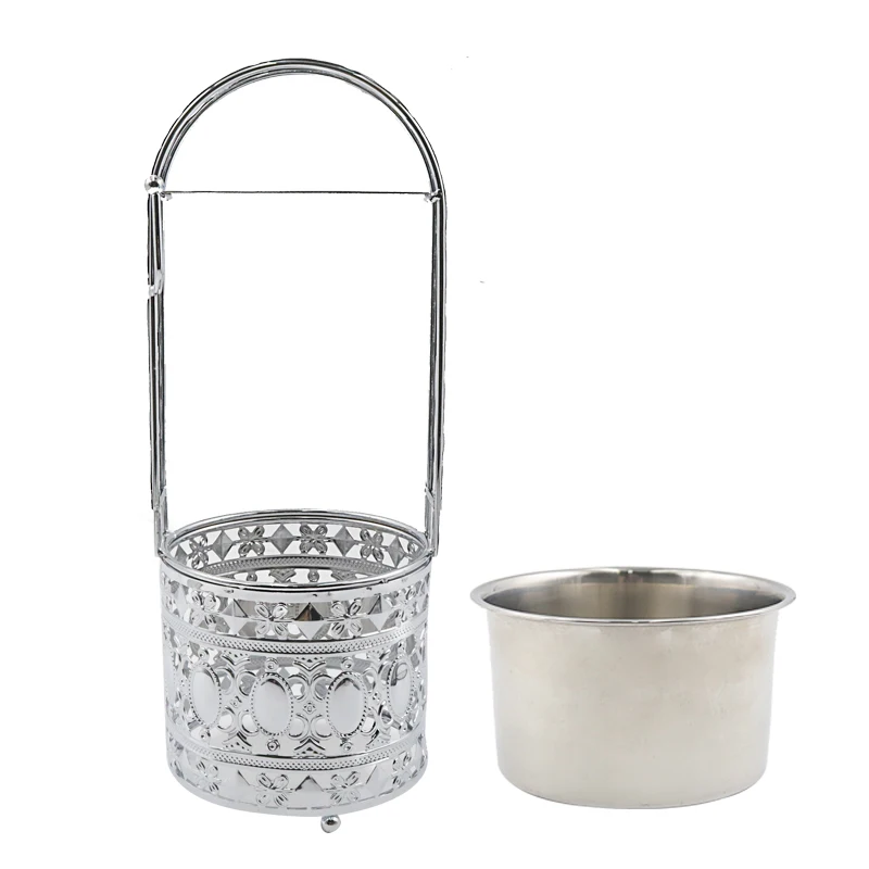 Silver Hookah Charcoal Holder Basket Stainless Steel Shisha Hookahs Shisha Carbon Basket for Hookah Chicha Narguile Accessories