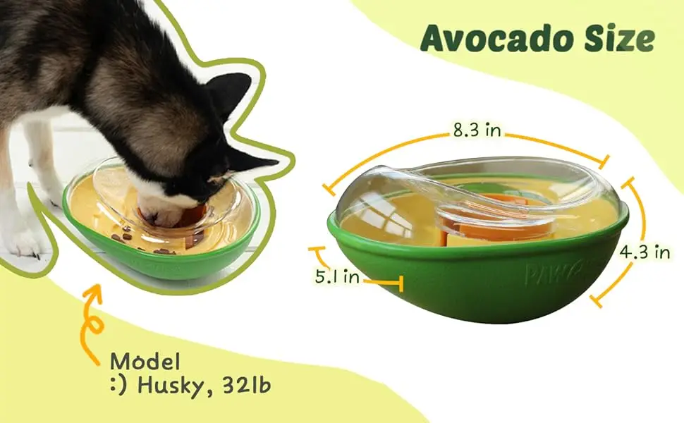 Avocado Trainings-Haustierfütterer Automatischer Leckerli-Spender Wackel-Spielzeug für Hunde und Katzen Slow-Feeder-Schüssel – Detail 1