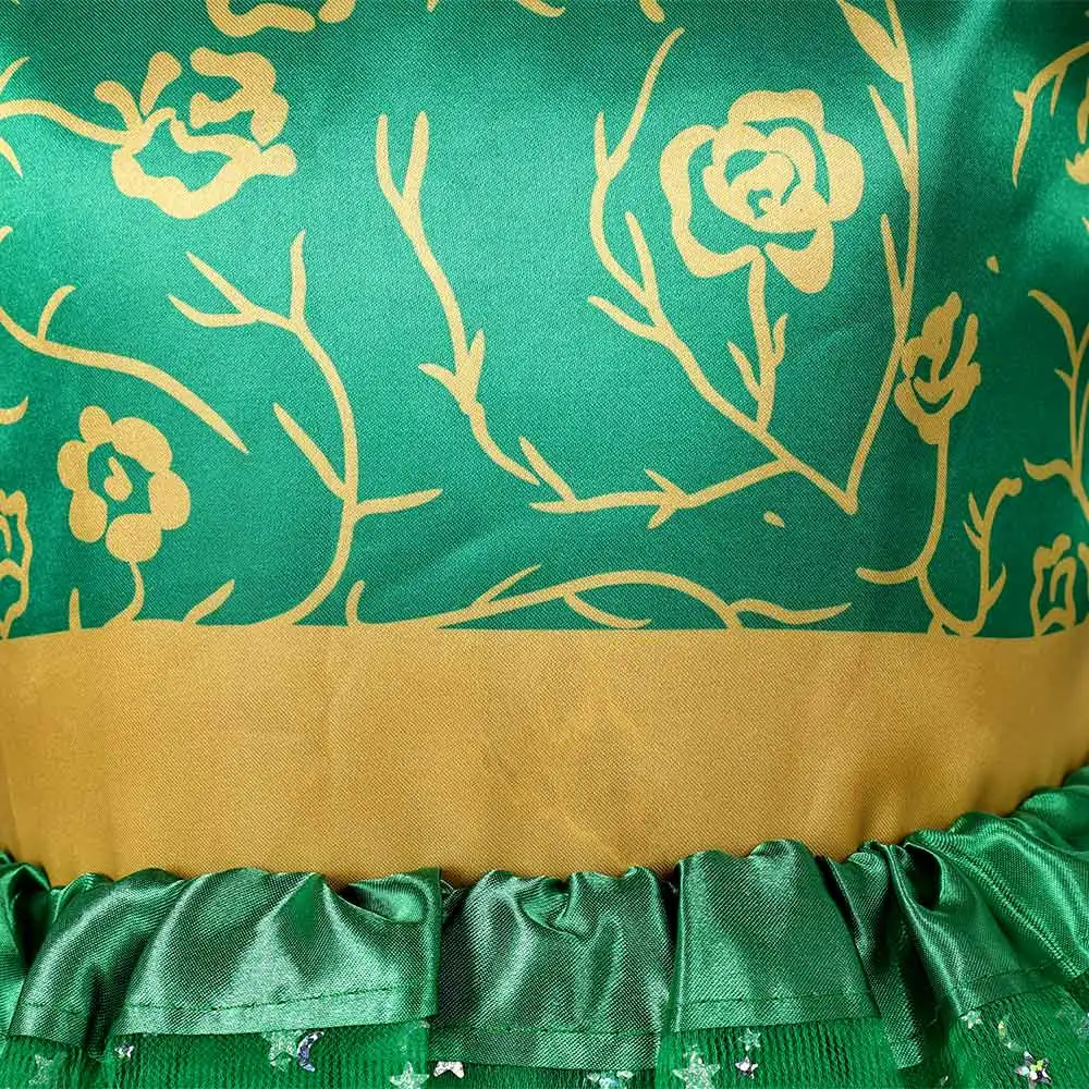 피오나 코스프레 어린이 소녀 판타지 그린 원피스 의류, 만화 몬스터 코스튬, 할로윈 크리스마스 변장 역할극 판타지아 의상