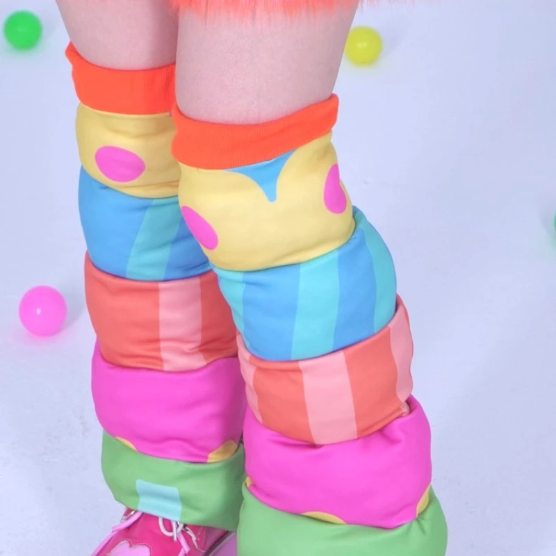 Autumn Winter Colorful Fashion 3D Cotton-Filled Women's Leg Warmers Original Design Versatile Thickened Warm Leg Warmers Ladies