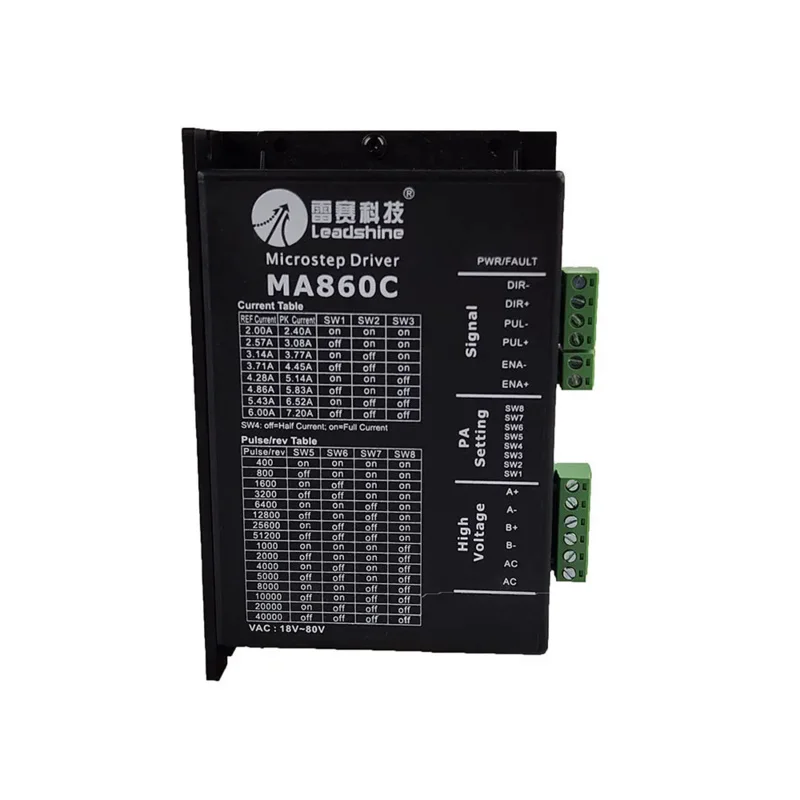 Leadshine 2-Phase Stepper Driver MA860C Input 36-80VAC 1.8-7.2A Control NEMA34/23 Stepper Motor