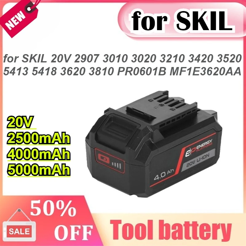 

5000mAh /4000mAh Battery for SKIL 20V 2907 3010 3020 3210 3420 3520 5413 5418 3620 3810 PR0601B MF1E3620AA Electric Tool Battery