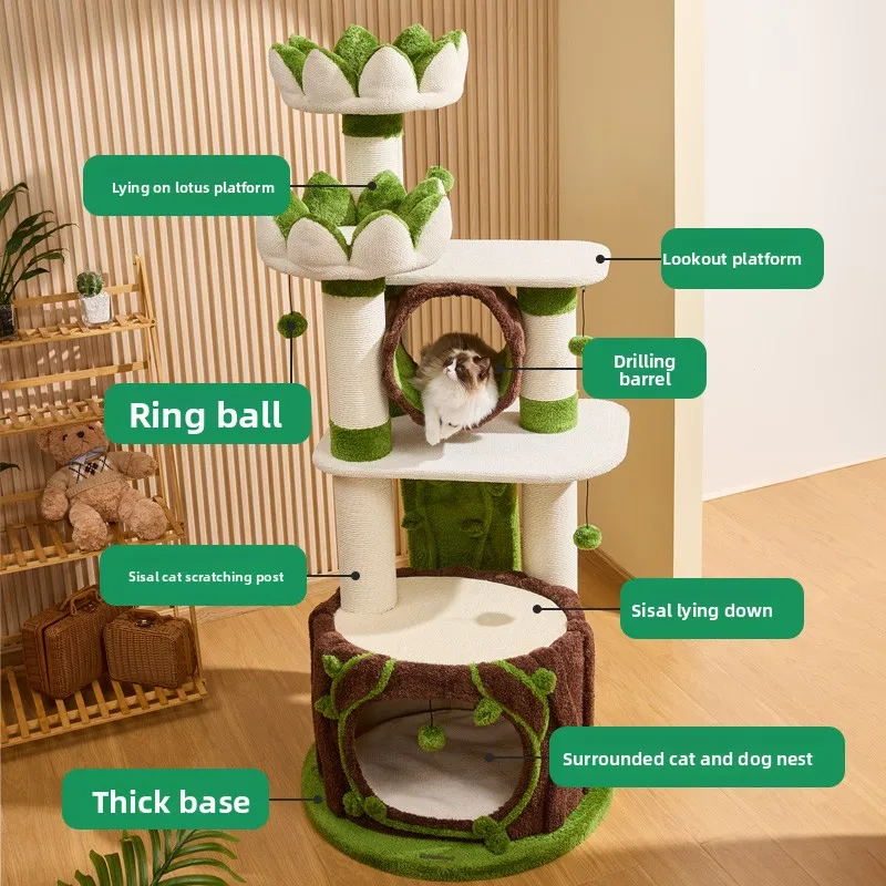 حظًا سعيدًا، قلعة اللوتس اللوتس، إطار تسلق القطط، عش القطط، شجرة السماء المتكاملة، شجرة الكلاب، مشاركة كبيرة #2