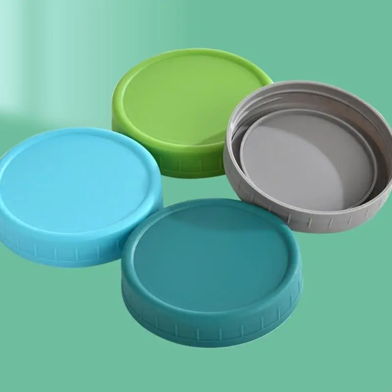 Assorted Color Safe Plastic Lids for Mason Jar 7CM Leakproof Household Storage Solution Canning Cover 55KF