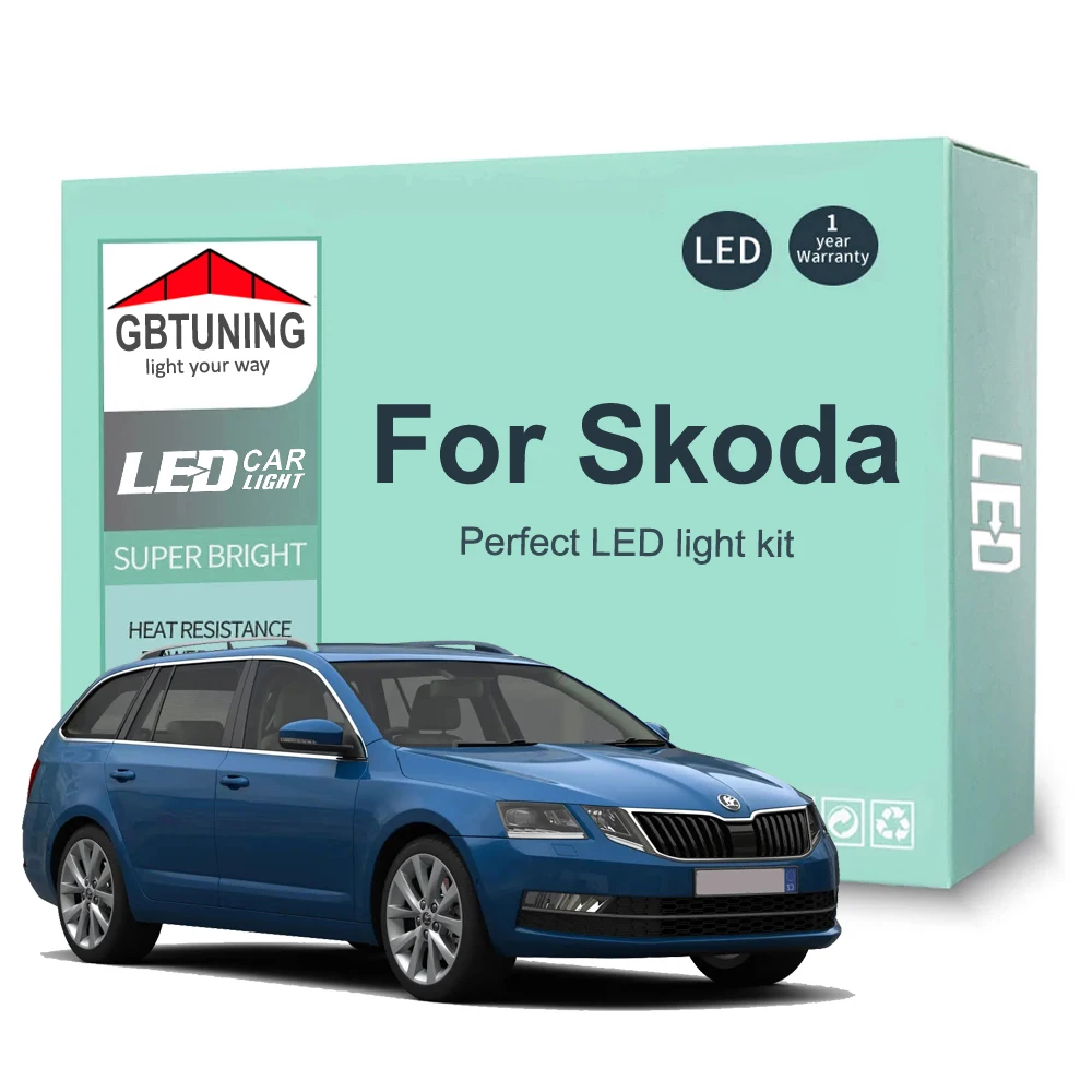 LED Interior Light Bulb Kit For Skoda Octavia Fabia Superb Rapid Karoq Yeti Kodiaq Citigo Kamiq Roomster Car Reading Dome Canbus