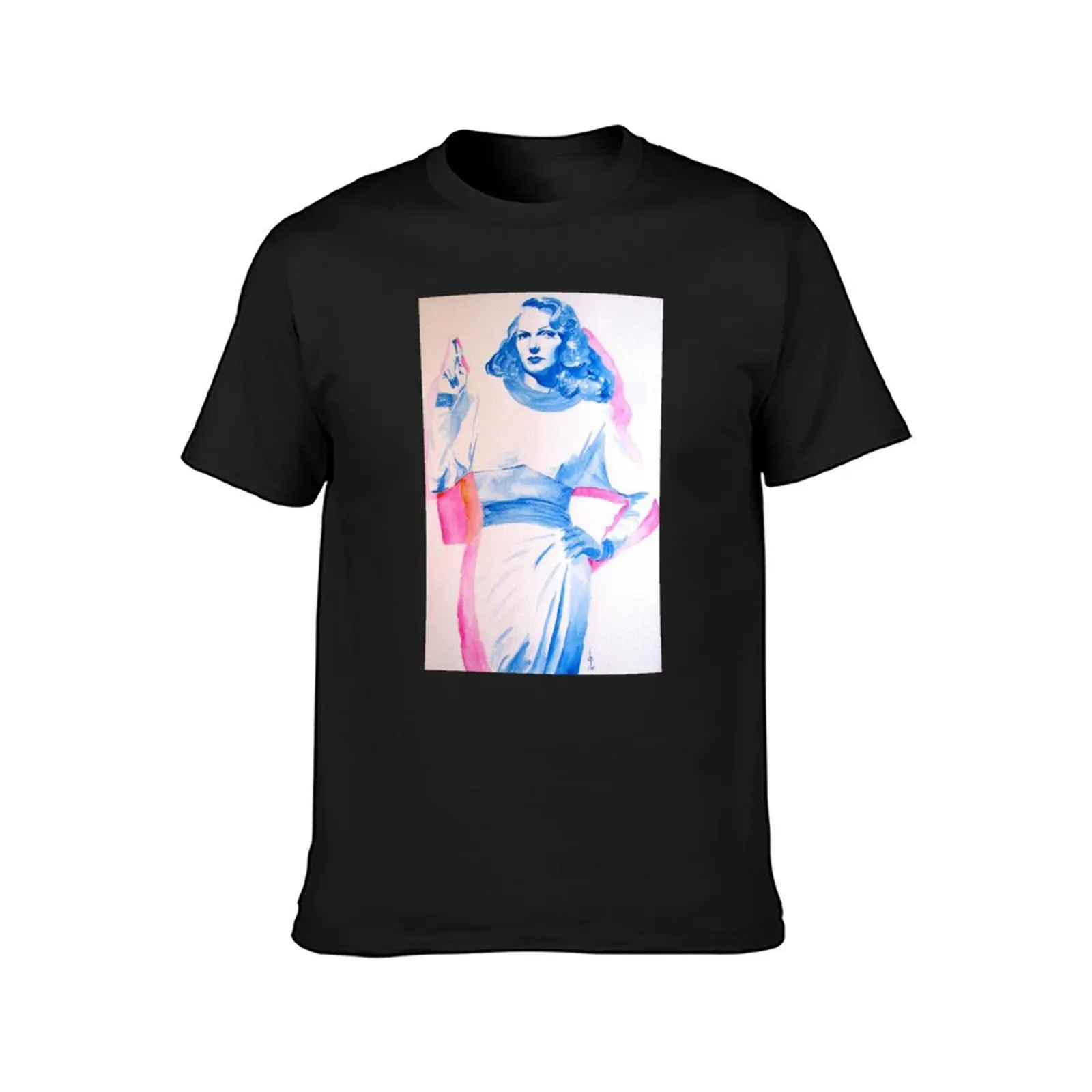 Rita Hayworth In Blue T-Shirt plus size tops customs korean fashion mens graphic t-shirts pack