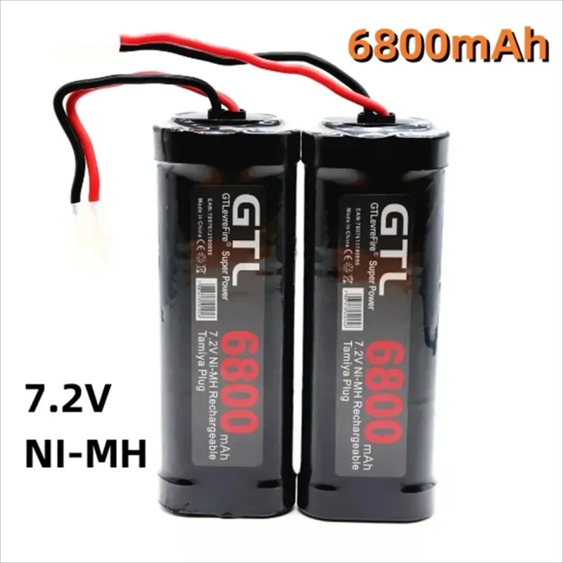 Batterie Nilaissée avec connecteurs Tamiya, 7.2V, 9800mAh, RC Car Truck, Bugibot Tank, Ni-MhBattery, Alimentation dîner grise, Nouveau