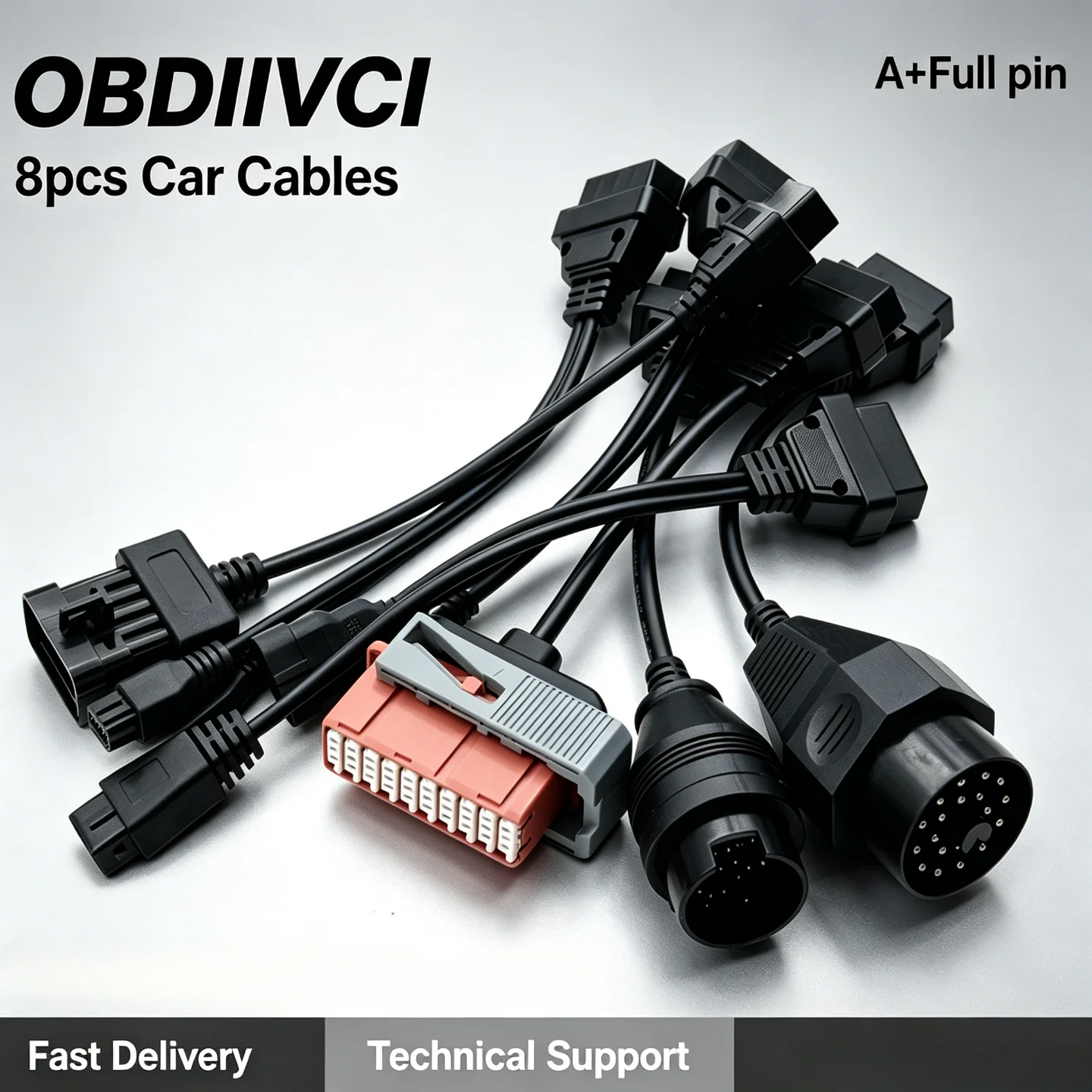 Hot Sale OBDIIVCI Full Set  Car Cables /Trucks Cables Set For OBD2 Diagnostic Tools Multi-Function  Cables For TCS PRO