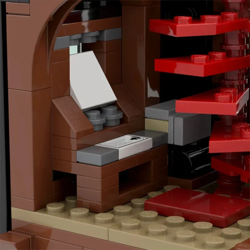 Casa modelo escolar mágica en el Mountaintop, tecnología de bloques de construcción Moc, bloques modulares, regalo, juguete de Navidad, conjuntos DIY de montaje