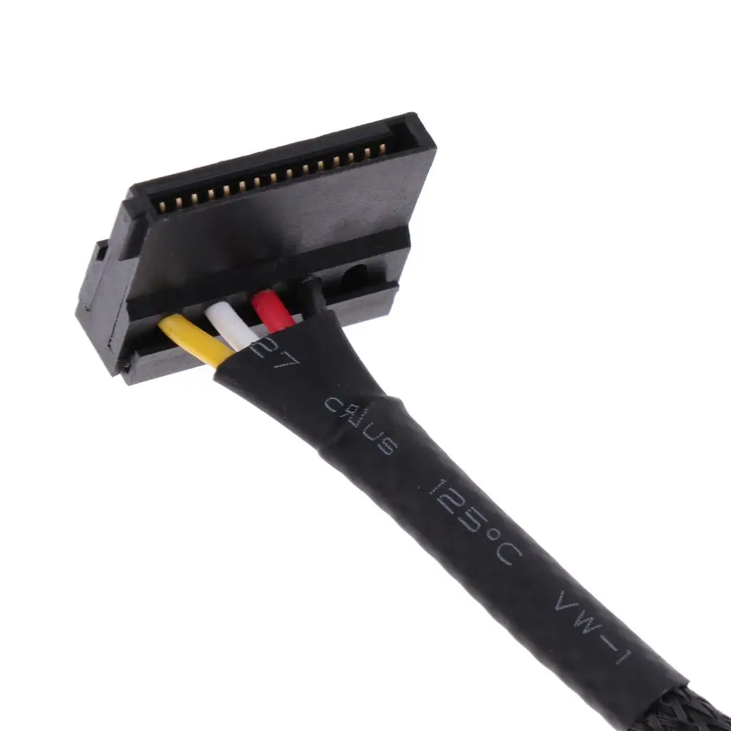 SATA Power Cable 4-pin Molex Male to Dual 15-pin Female Adapter Net Jacket for Data Storage Devices