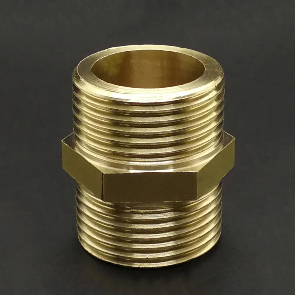 

Brass Pipe Hex Nipple Fitting Quick Coupler Adapter 1/2 3/4 1 2 BSPP Male To Male Thread Equal Reducer Water Oil Gas Connector