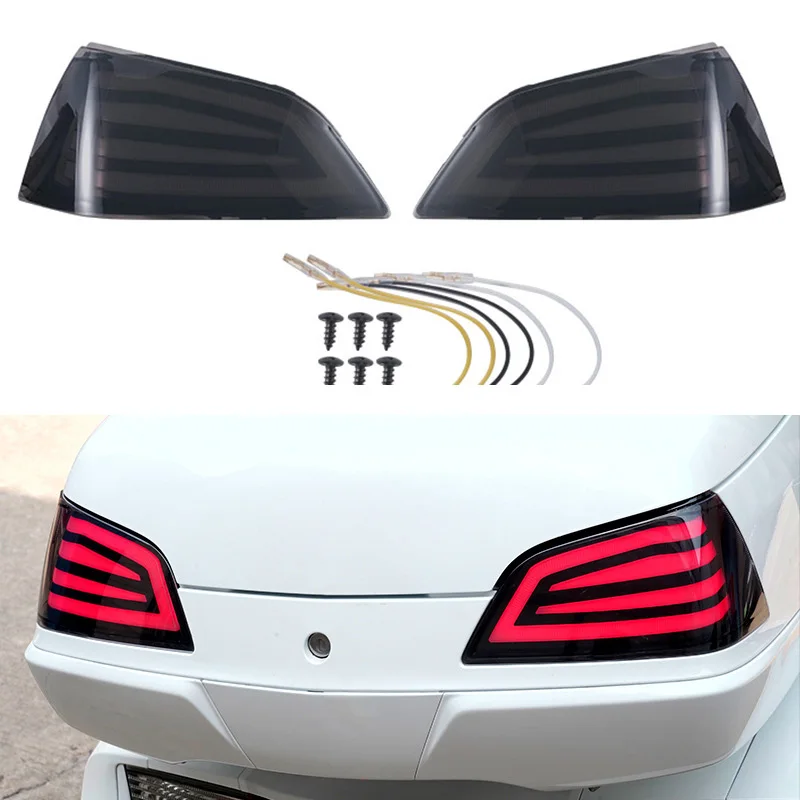 2pcs Motorcycle Trunk Tail Light Lens Turn Signals Brake Lights Lens Cover For Honda Goldwing GL1800 2001-2017 Turn Signal Lamp