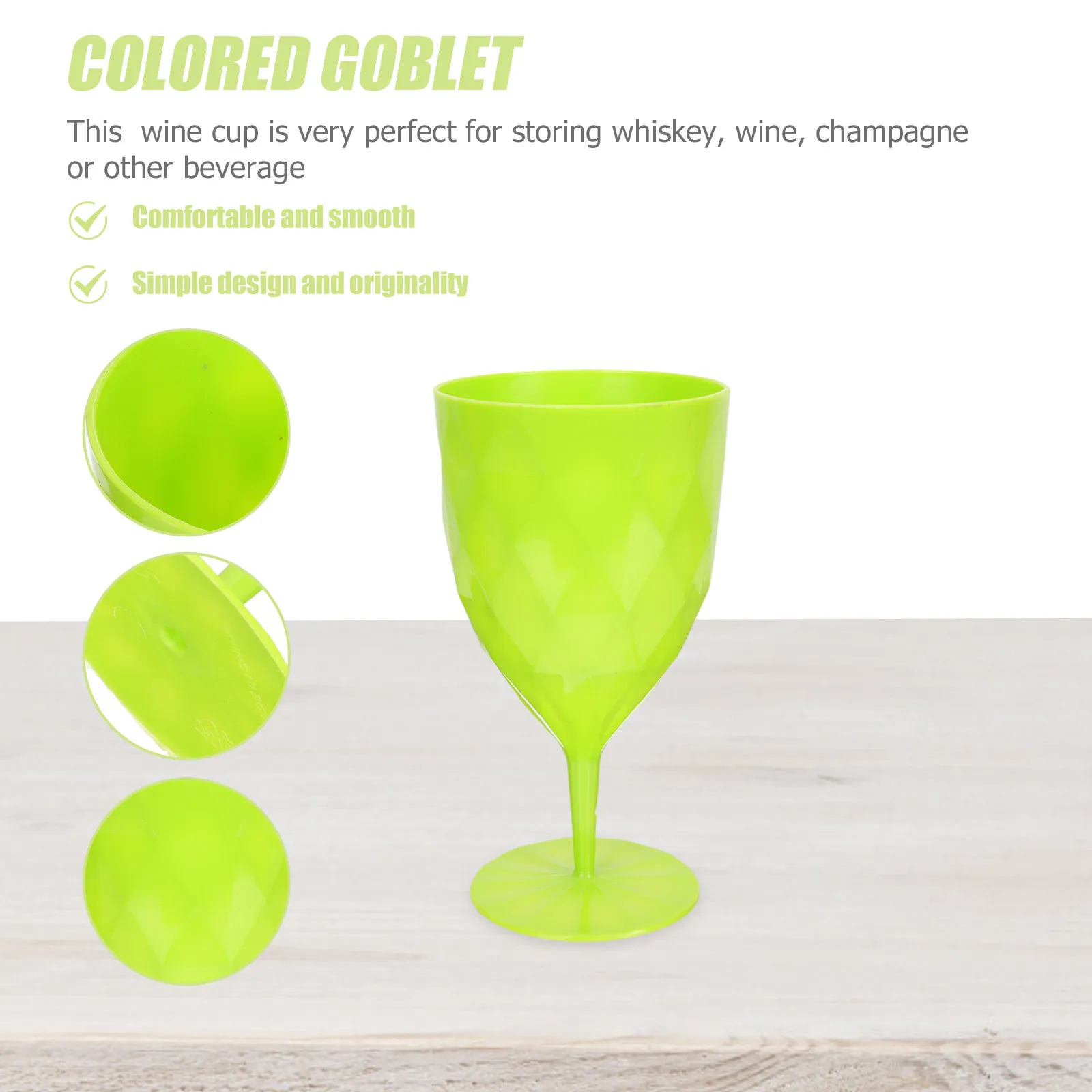 

6Pcs Festive Wine Cups Colorful Plastic Goblets for Party Cocktail Bar Home Barware Decorative Beverage Glass Easter Gift Idea