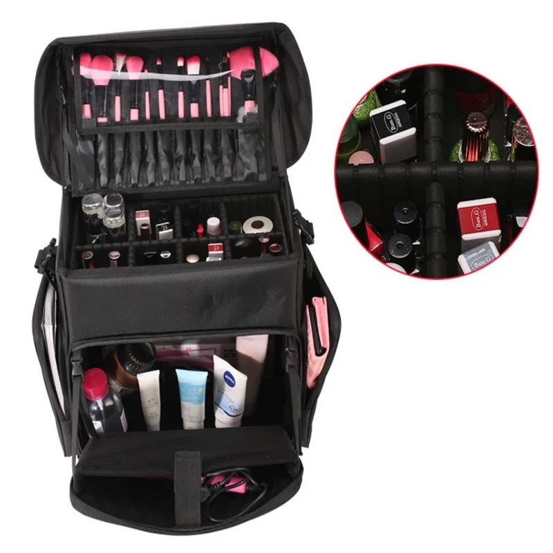 Professional pull rod makeup  function small capacity tattoo make up storage box cosmetic toolbox Suitcase Set