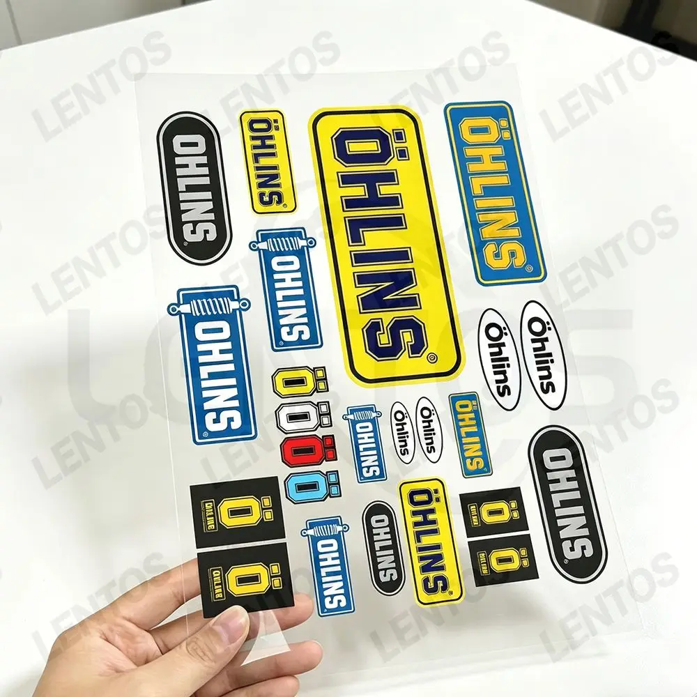 For Ohlins Motorcycle Reflective Stickers Waterproof Decals for Helmet Scooter Fuel Tank Toolbox Racing