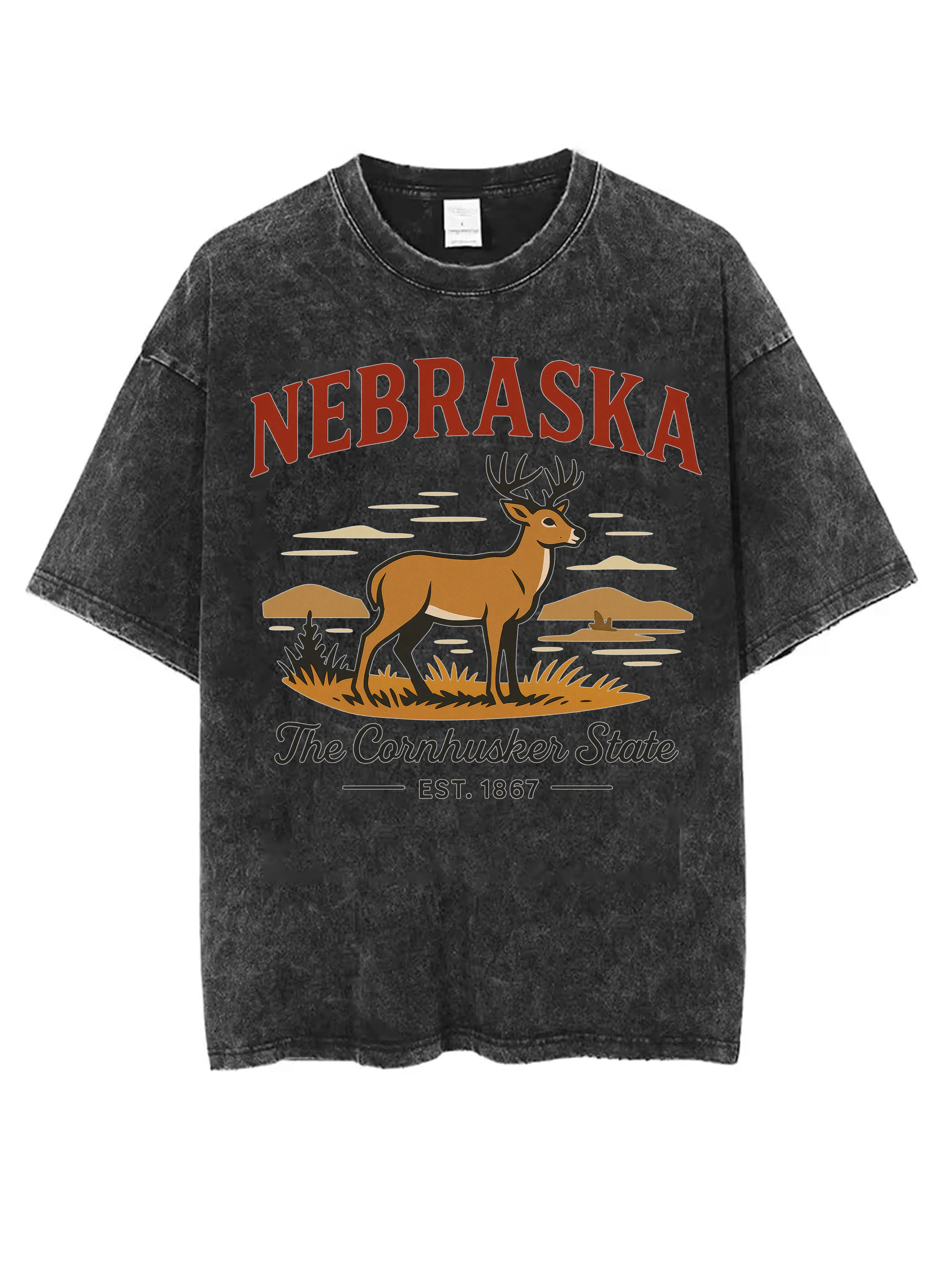 

NEBRASKA I'm not bossy Men’s Women’s Washed Black T-Shirt Loose Fit Comfortable Ideal for Winter Christmas