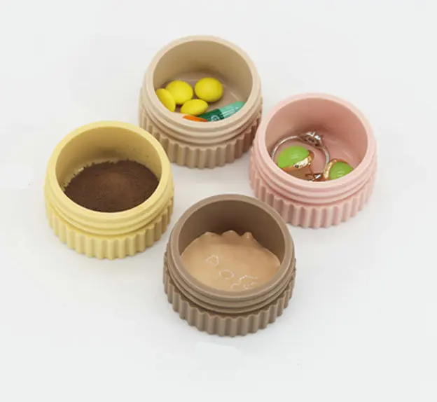 20ml Portable Silicone Travel Jars with Lid, Cosmetic Face Body Hand Cream Jars, Mini Travel Jewelry Cream Powder Case