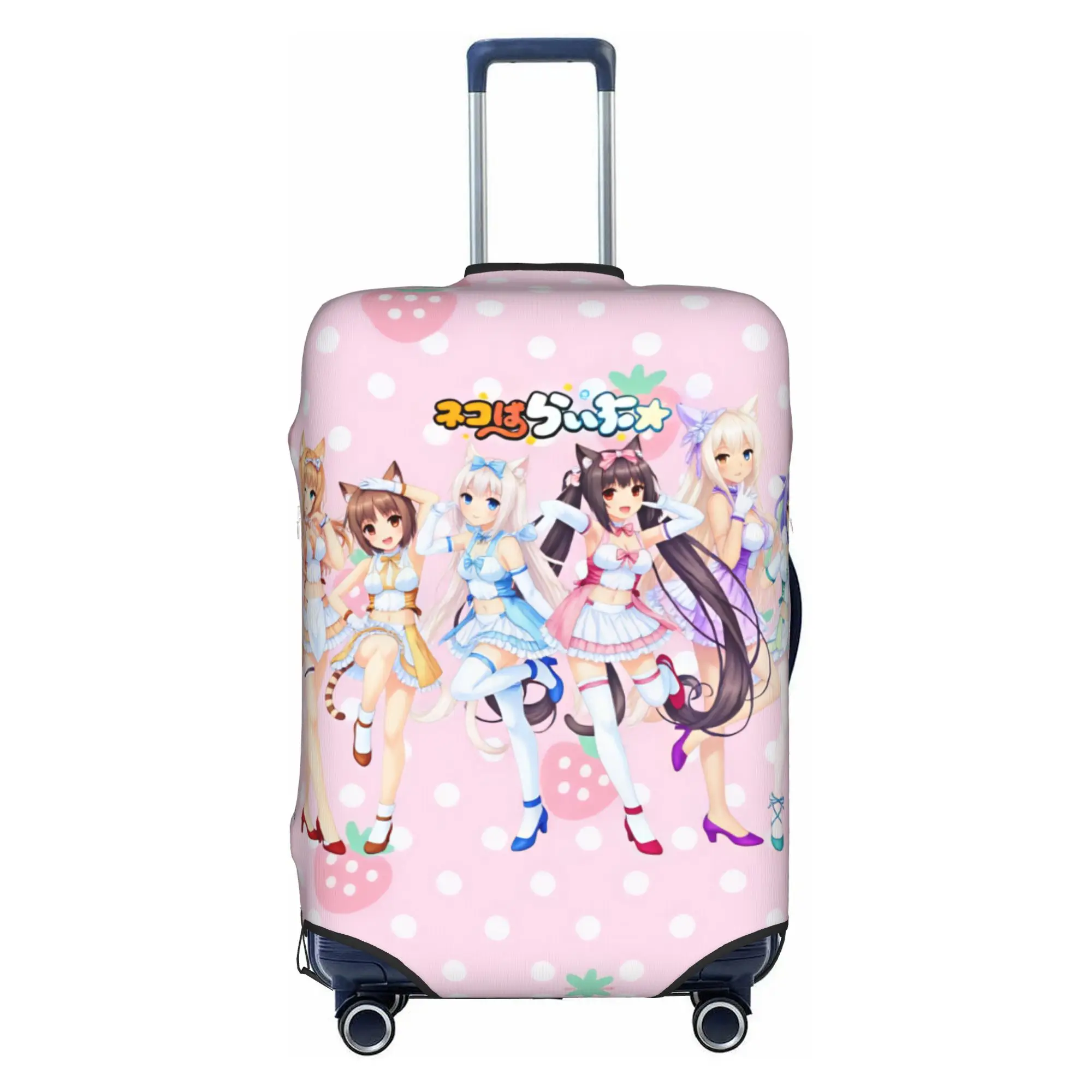 Cute Maple N-Nekopara Vanilla Chocola Azuki Luggage Cover Protector Elastic Coconut Cinnamon Travel Suitcase Covers