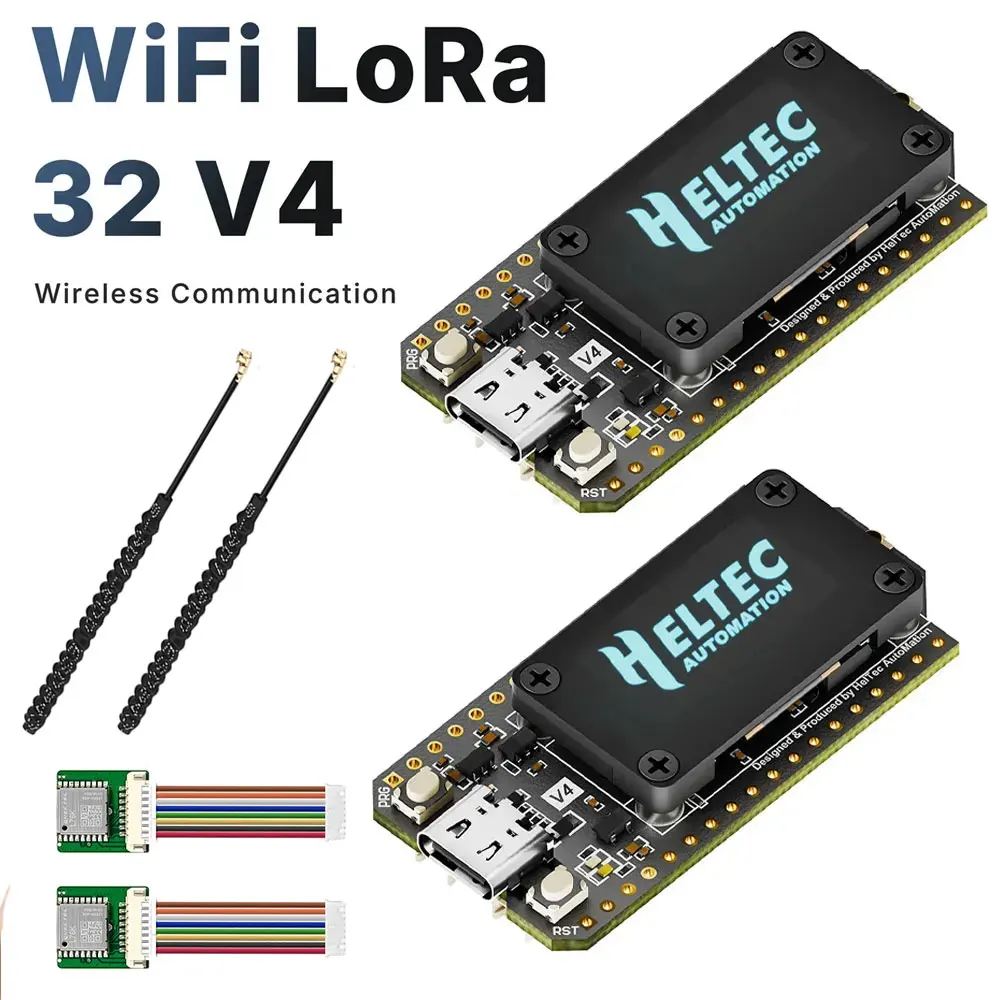 2Sets Heltec WiFi LoRa 32 V4 Dev-Board OLED Display 28dBm High Power ESP32 S3 SX1262 Chip for Meshtastic IoT Arduino Smart Home