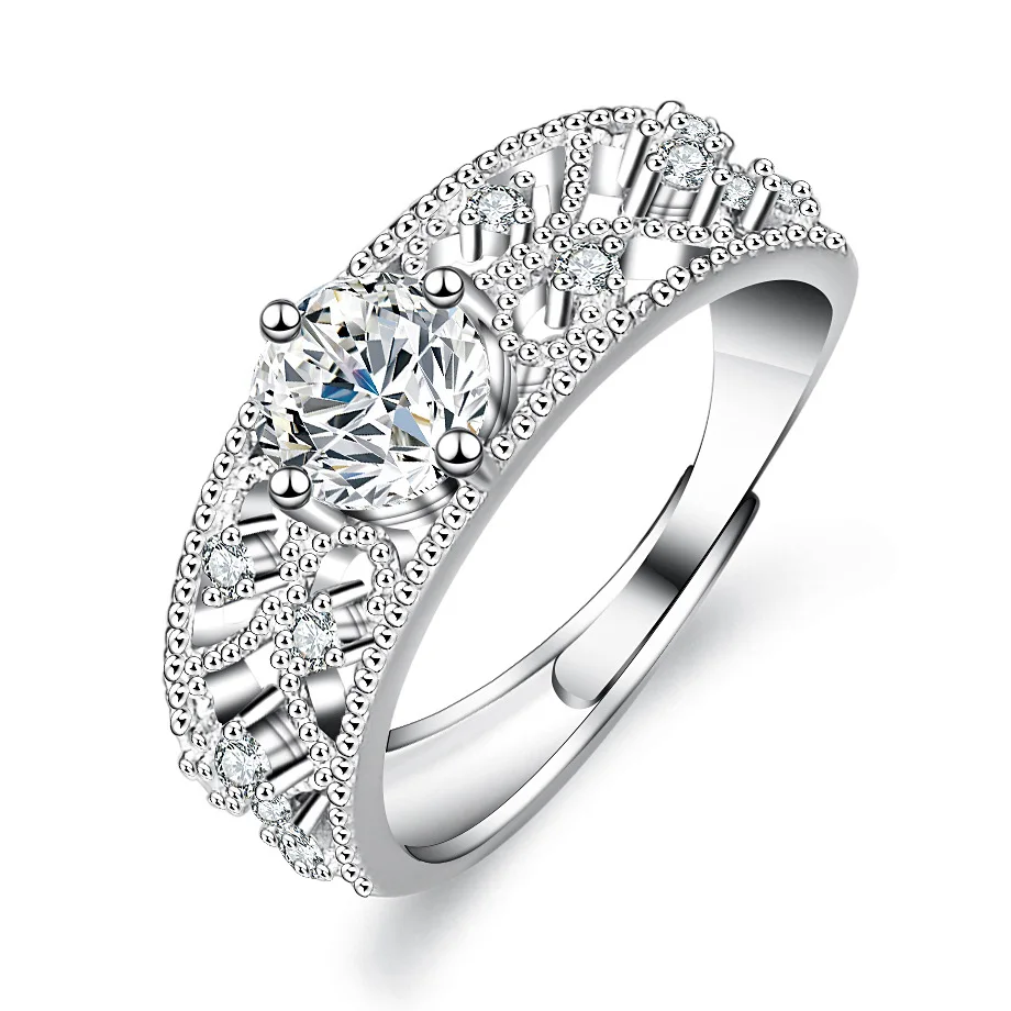 Dazzling Ring Women's 0.8ct D-color Moissanite PT950 Platinum - Hollow light effect, eye-catching sparkle, light social stunner