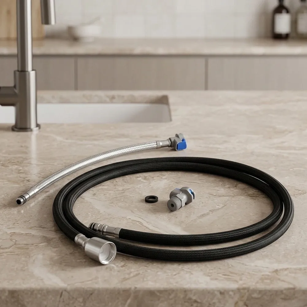 G1/2 59 Inch Pull Down Kitchen Faucet Hose Black Nylon Weave 360 Rotation for Owofan Forious Appaso and Similar Faucets