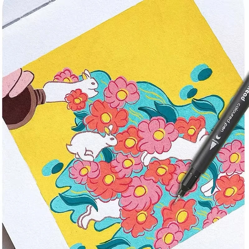 48/60/72/100/120 Colors Dual Tip Brush Marker Pens Watercolour FineLiner Manga Art Accessories Art Supplies Drawing Stationery image 6