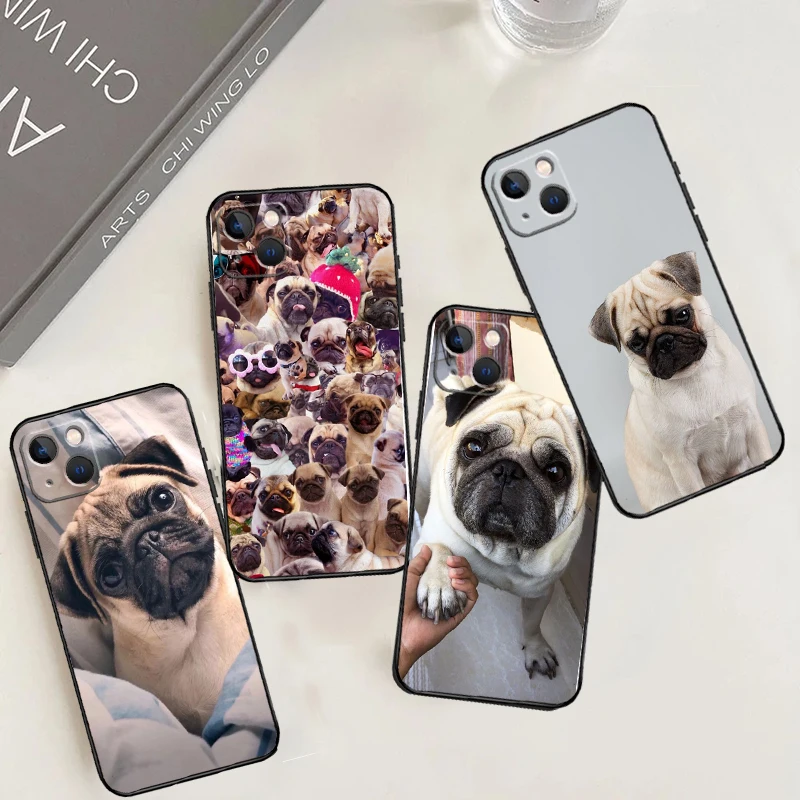 Cute Pug Dog Funda For iPhone 15 16 13 12 Mini 11 14 Pro Max 7 8 Plus X XR XS Max Phone Case