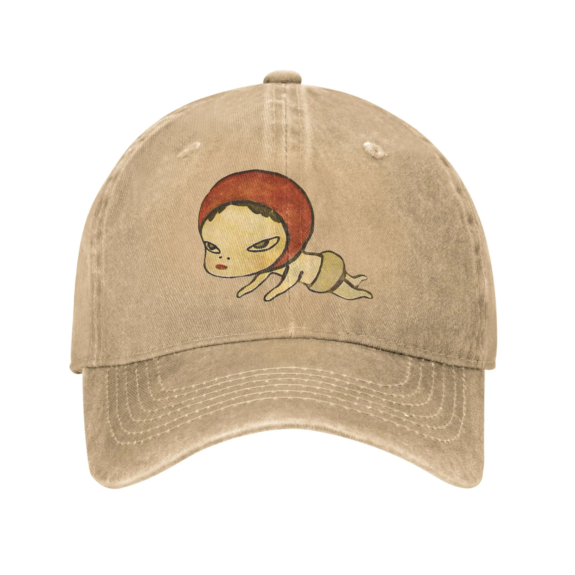 Nara Vintage Design  Baseball Cap Vintage Distressed Denim Yoshitomos Snapback Hat Unisex Outdoor Activities Gift Cap