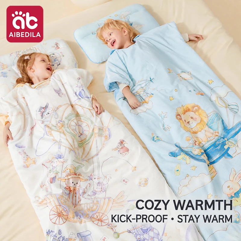 AIBEDILA Thickened Baby Sleeping Bag All Season Wearable Anti‑Kick Blanket Autumn Winter Sleep Sack For Toddler Big Kids