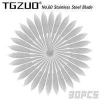 TGZUO No.60 stainless steel blade Each one is Individually packaged 30pcs blade Used for cutting paper, cutting, sharp blades