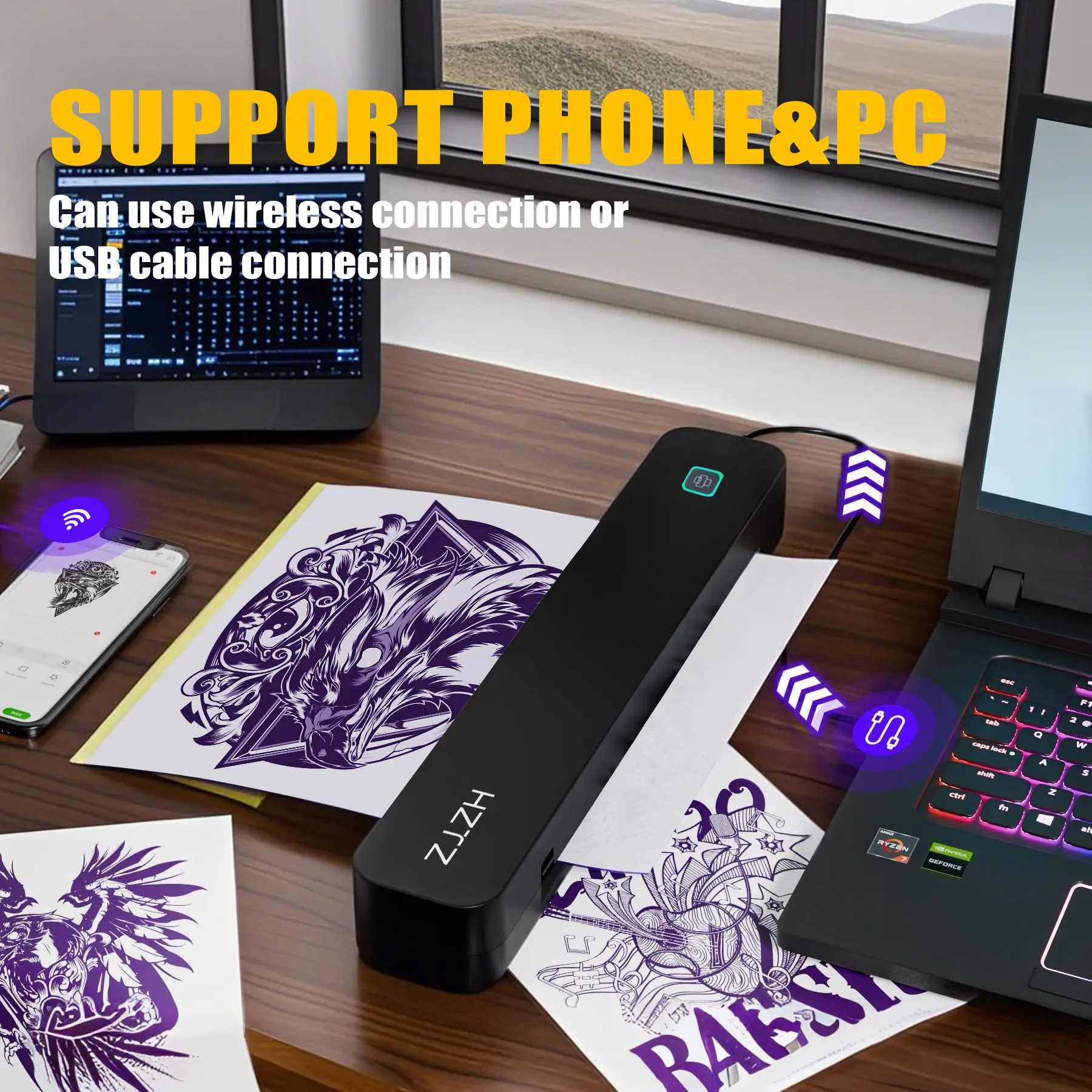 Holiday Surprise! One Printer for Tattoo Art & Work Docs, Compact, No Ink, Ideal for Artists & Entrepreneurs