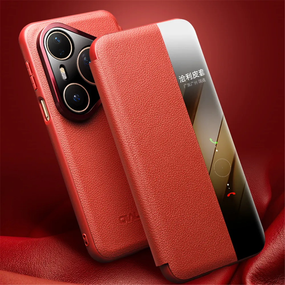 

Premium Natural Cowhide Leather Magnetic Flip Case for Huawei Pura 80 Ultra 80 Pro Business Cover
